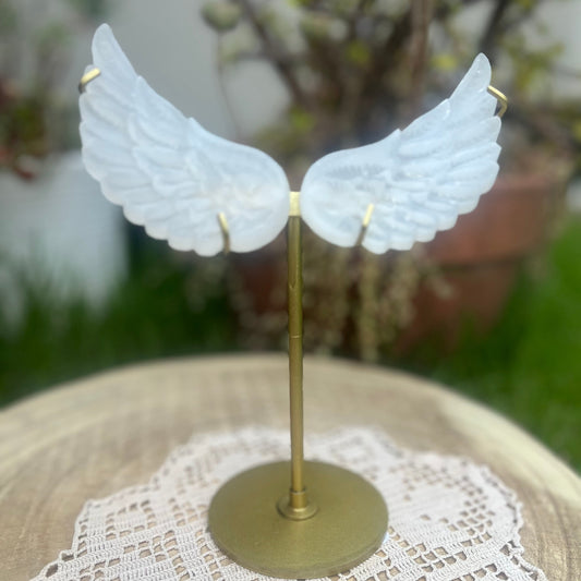 Selenite Angel Wings
