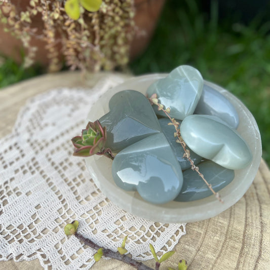 Green moonstone Heart