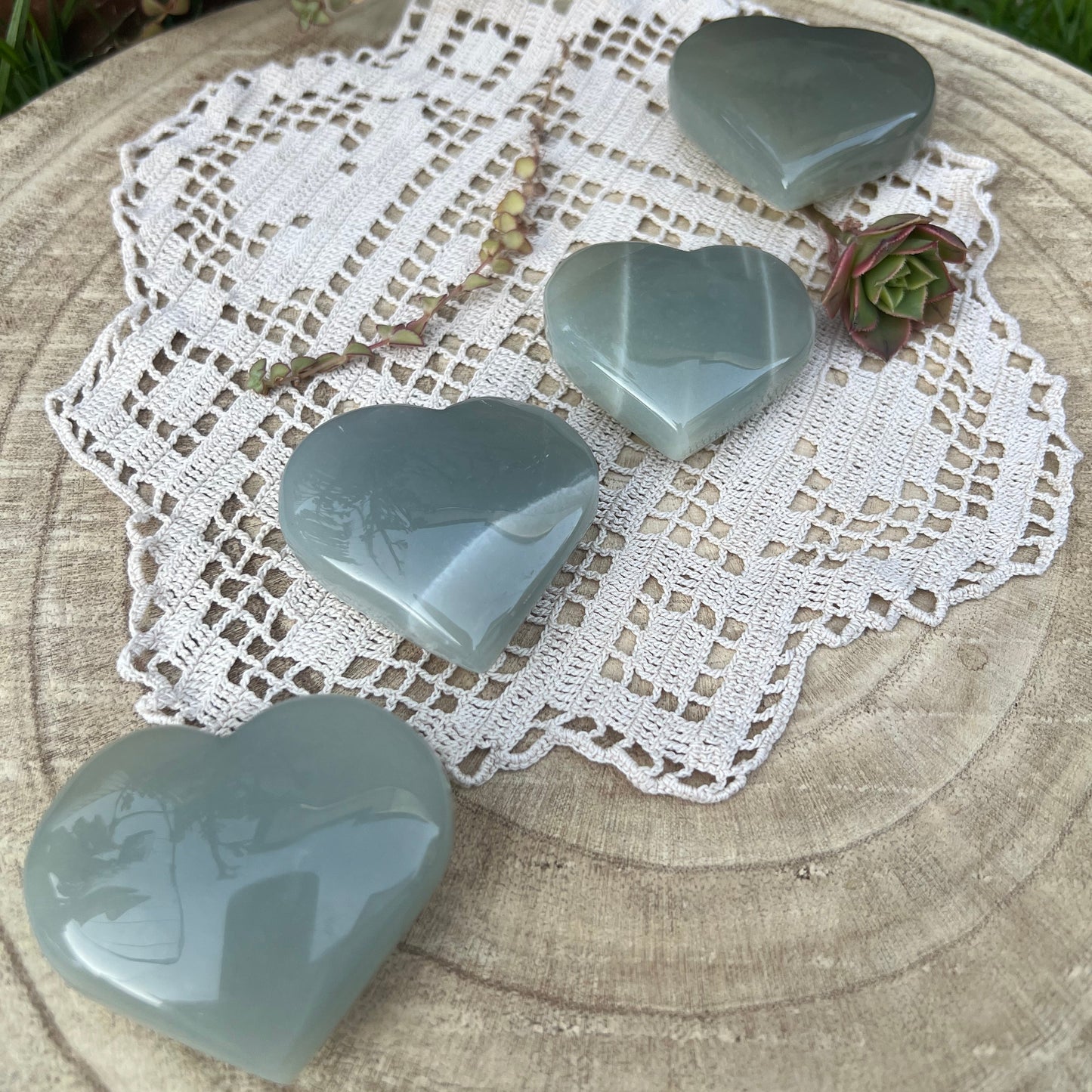 Green moonstone Heart