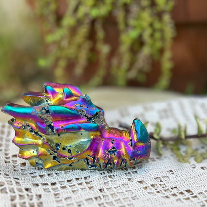 ‘Cosmic Henry’ The rainbow aura quartz dragon carving