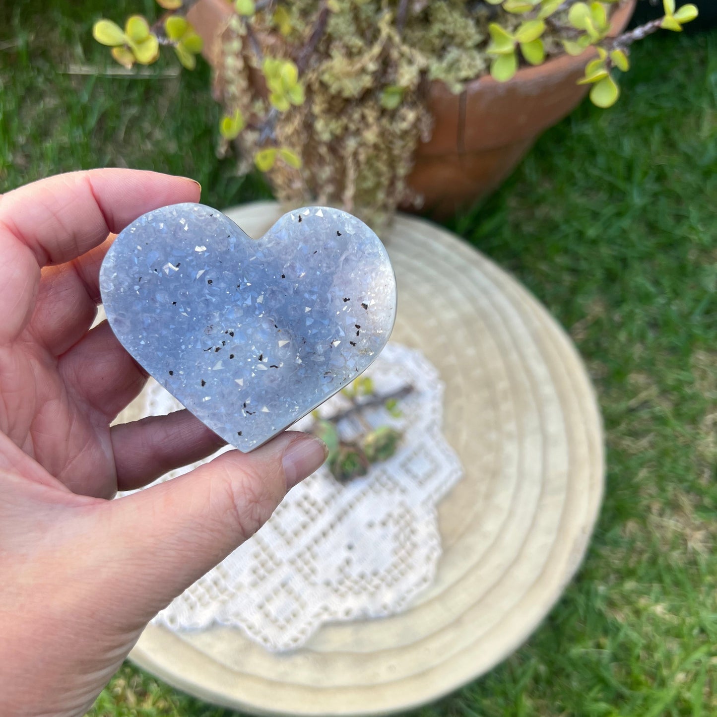 Druzy Agate Heart