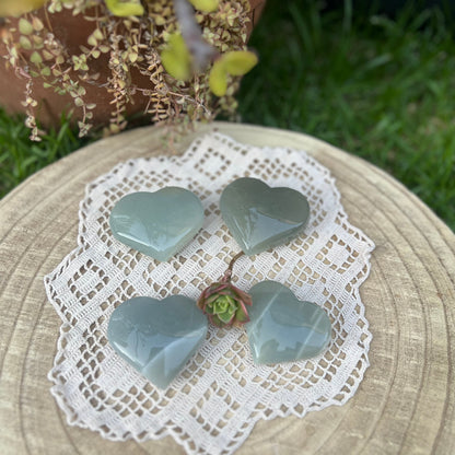 Green moonstone Heart