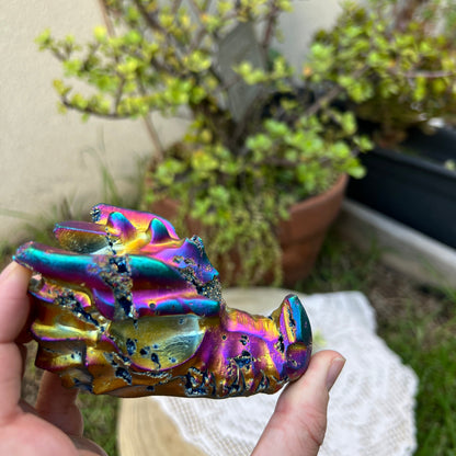 ‘Cosmic Henry’ The rainbow aura quartz dragon carving