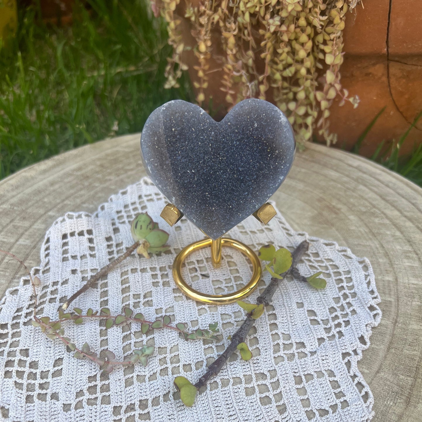 Druzy Agate Heart