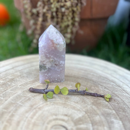 Flower Agate & Amethyst Tower