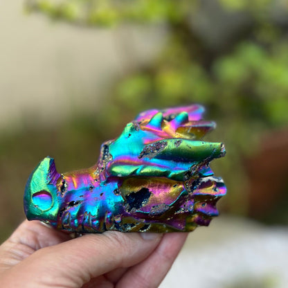 ‘Cosmic Henry’ The rainbow aura quartz dragon carving