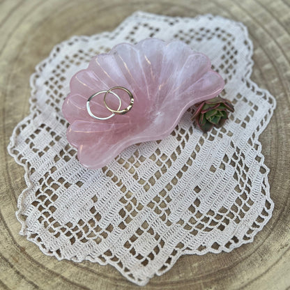 Rose quartz bowl