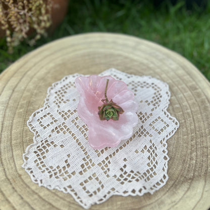 Rose quartz bowl