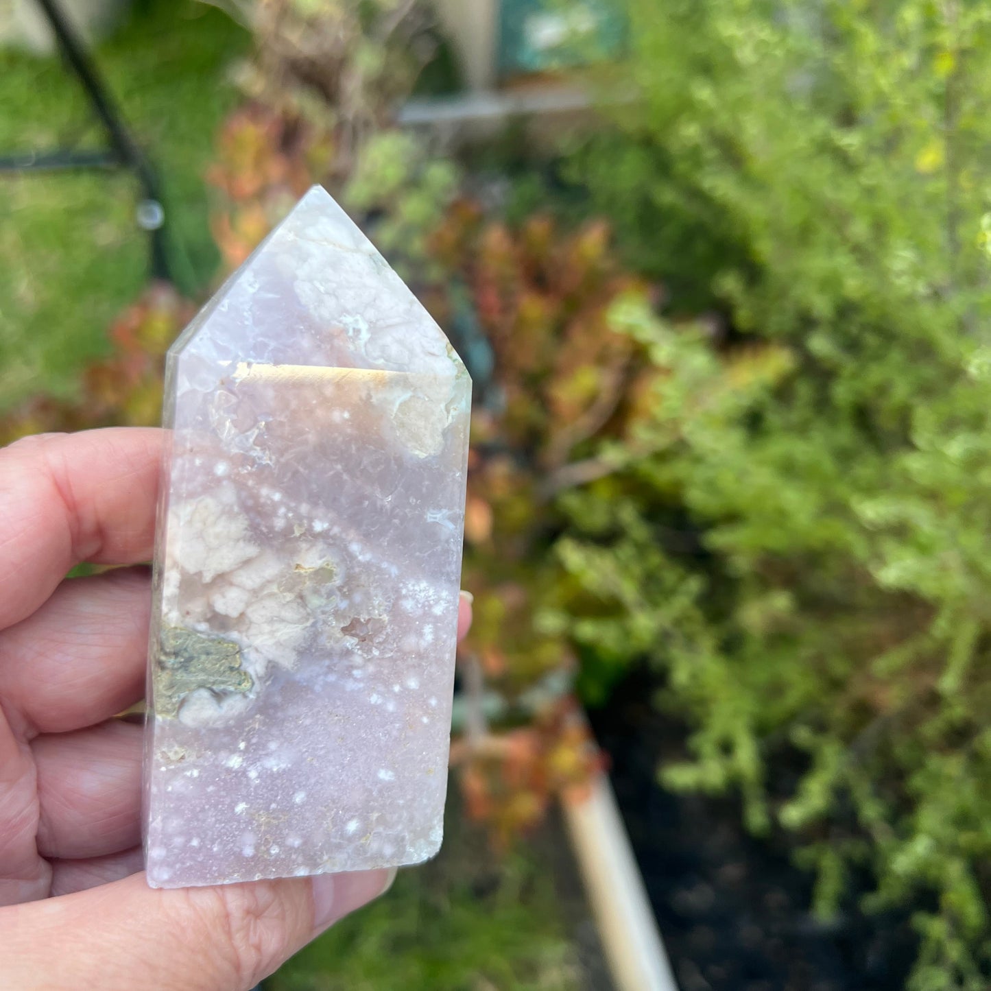 Flower Agate & Amethyst Tower