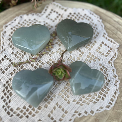 Green moonstone Heart