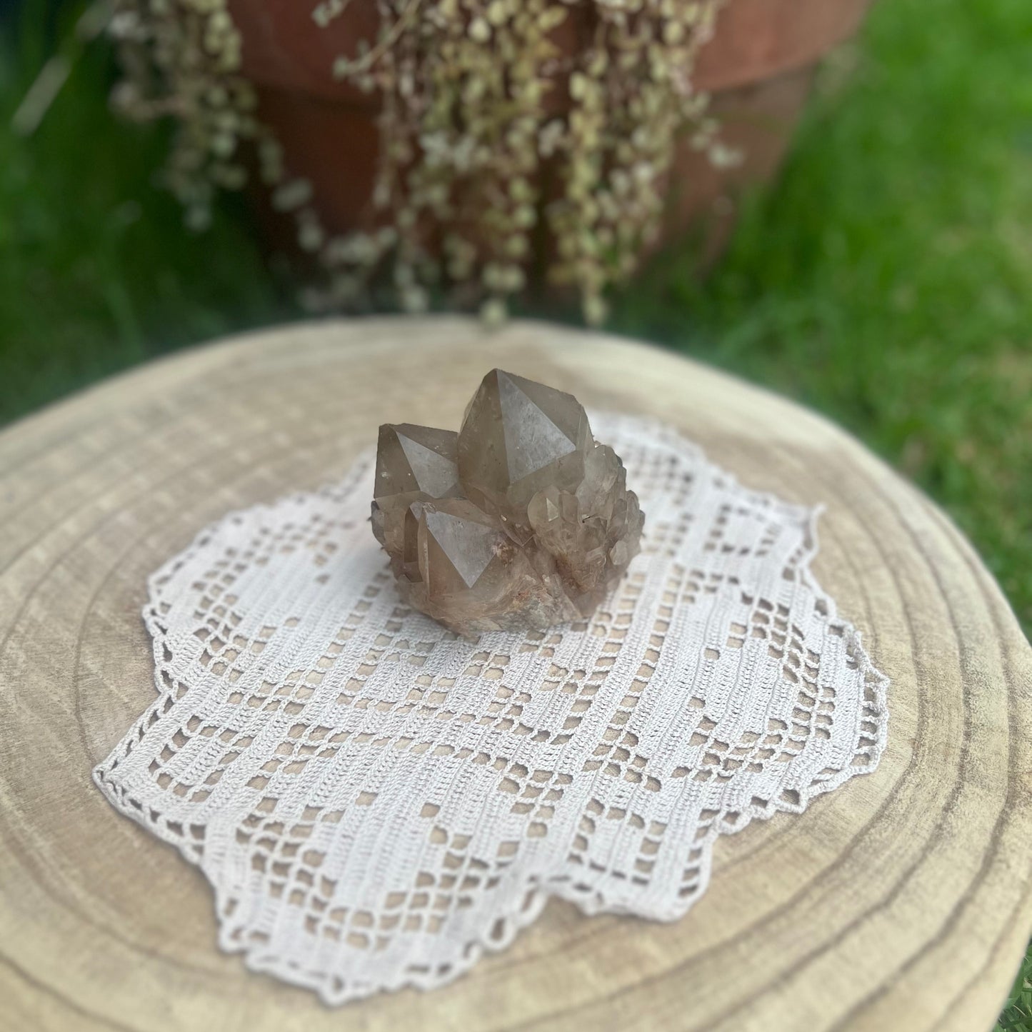 Natural raw Citrine cluster