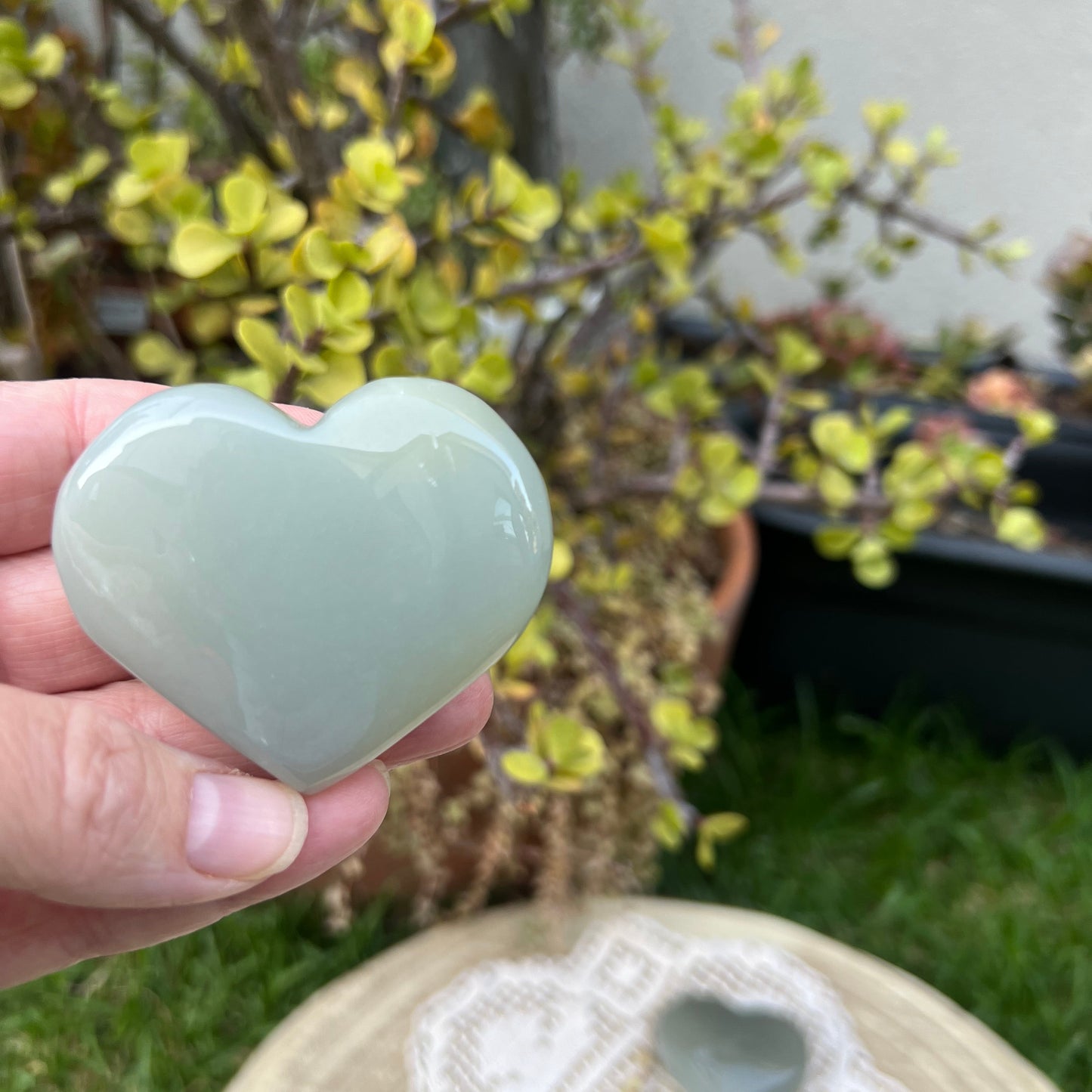 Green moonstone Heart