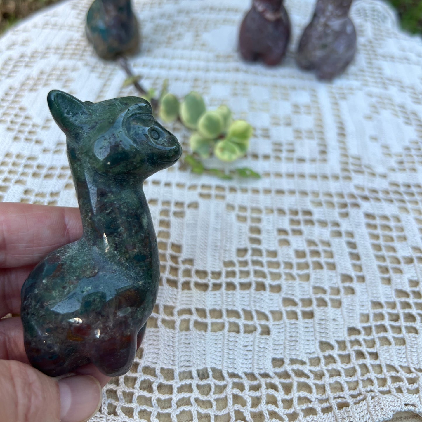 Ocean Jasper Lama carving