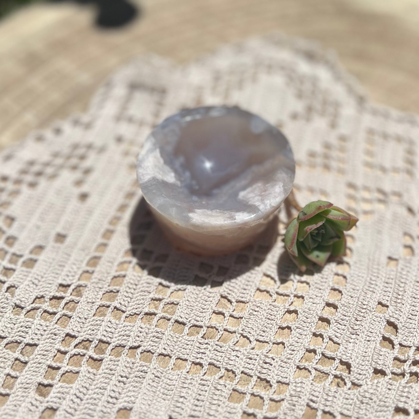 Flower Agate trinket bowl