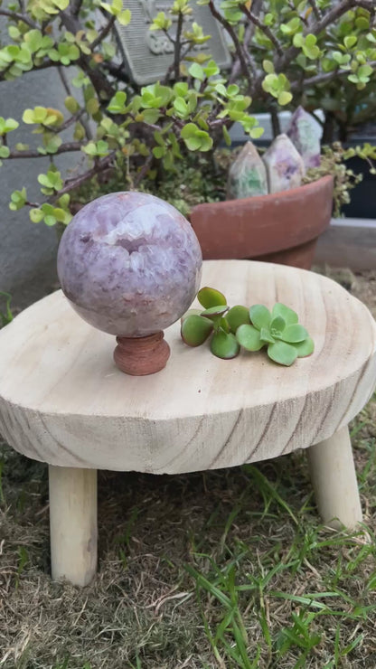 Amethyst and flower agate sphere
